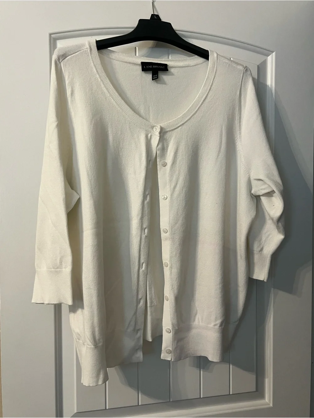 Lane Bryant White Button-Front Women's Cardigan Sweater
